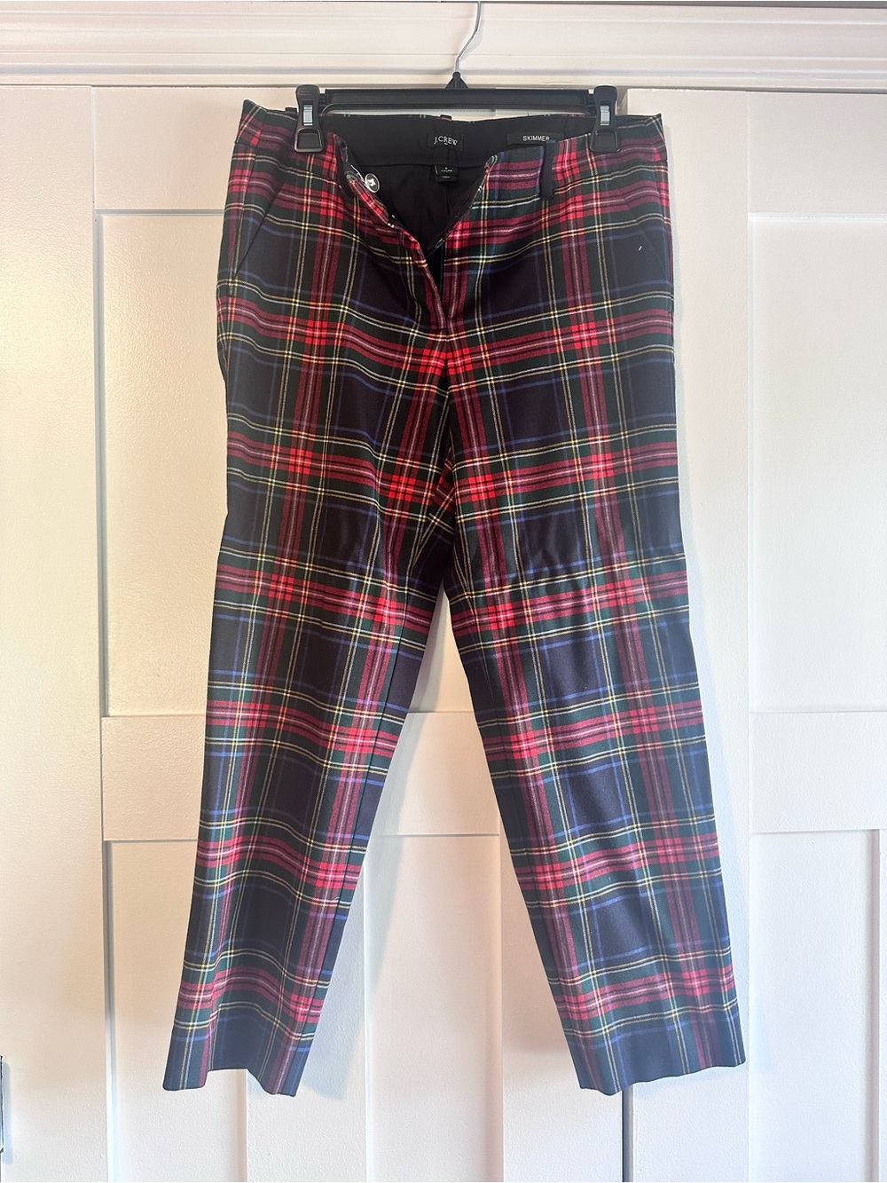 J. Crew Plaid Chinos - Red, Navy & Green Tartan